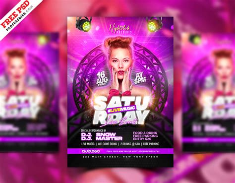 Free Psd Weekend Dj Club Party Event Flyer Psd