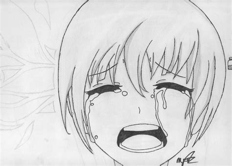 Anime Base Drawing Of Girls Crying Anime Girl
