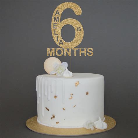 6 Months Birthday Cake Topper 12 Birthday Cake Topper Etsy