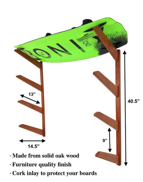 Timber Wakeboard Wall Rack Solid Oak Wood Wakeboards Or Wakesurf