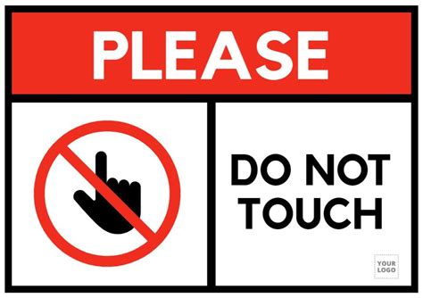 Please Do Not Touch Editable Horizontal Sign Sign Templates