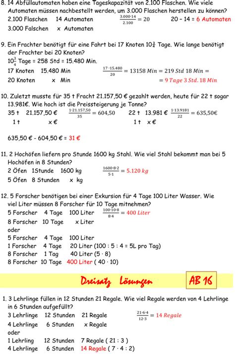 In anderen aufgaben und übungen hast du spezielle eigenschaften der linearen funktion gegeben. Übungsblatt zu Dreisatz