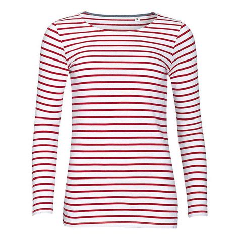 Womens Redwhite Ls Striped T Shirt Tees And Polo Shirts From Oliver