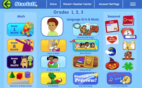 Avoid The Summer Slide With Starfall Educational Games Website