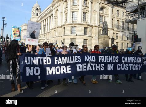 United Families And Friends Campaign No More Deaths In Police Custody Protest March To Downing