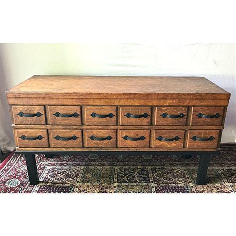Inside drawer has brass hardware. Antique Library Card Catalog Converted to Coffee Table ...