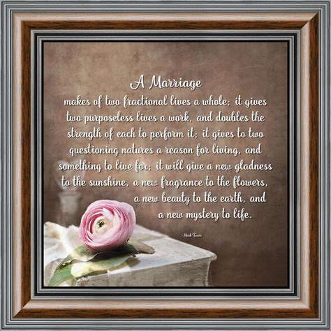 A Marriage Mark Twain Poem Picture Framed Wedding T For Bride And