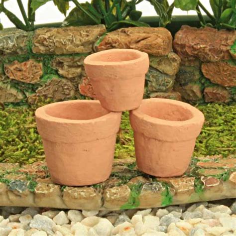 Handmade Miniature Clay Pots Three Sizes Fairy Garden By Jennifer