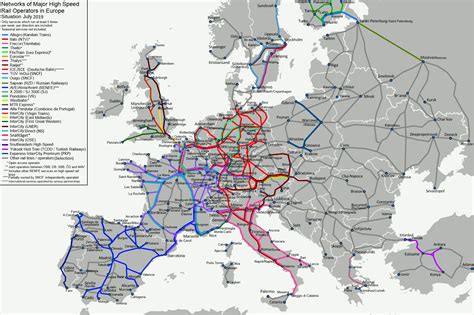 Networks Of Major High Speed Rail Operators In Europe High Speed Rail
