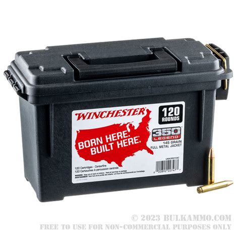 120 Rounds Of Bulk 350 Legend Ammo In Field Box By Winchester 145gr Fmj