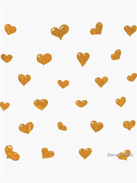 Cute Gold Heart Stickers Sticker For Sale By Bernadettem1 Redbubble
