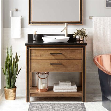 36 Benoist Reclaimed Wood Vanity For Semi Recessed Sink Gray Wash