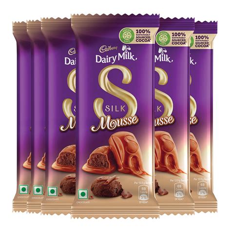 Cadbury Dairy Milk Silk Mousse Chocolate Bar 50 G Pack Of 6 Amazon