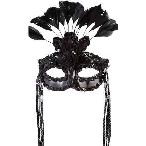 After Dark Feather Masquerade Mask 6 34in X 3 14in Party City