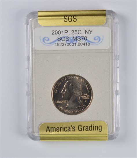 Ms70 2001 P New York State Quarter Slabbed Property Room