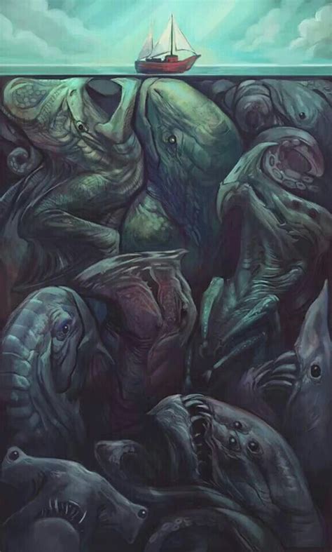 Deep Sea Monsters Kaiju Design Horror Art Creepy Art