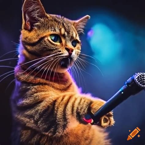 cats singing at a karaoke party on craiyon