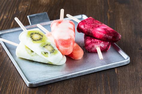 Homemade Fruit Juice Popsicles With A Stick Stock Image Image Of Heap Berry 52537955