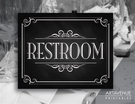 Wedding Printable Art Vintage Decor Sign Restroom Sign Chalkboard