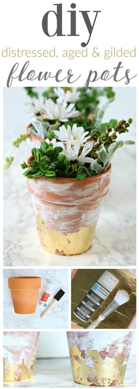 Diy Distressed Gold Leaf Terracotta Pots Todays