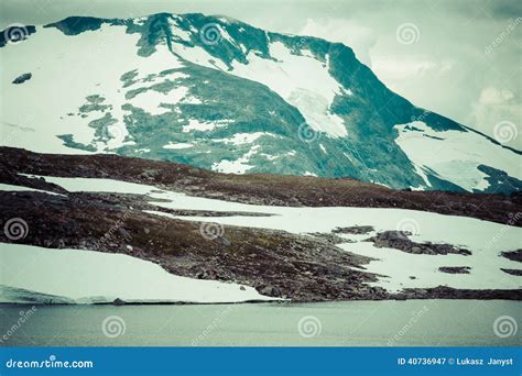 Veobrean Glacier Seen From Glittertind Mountain Jotunheimen Nat Stock