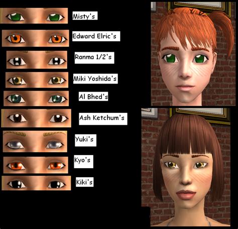 Mod The Sims Various Mangaanime Eyes