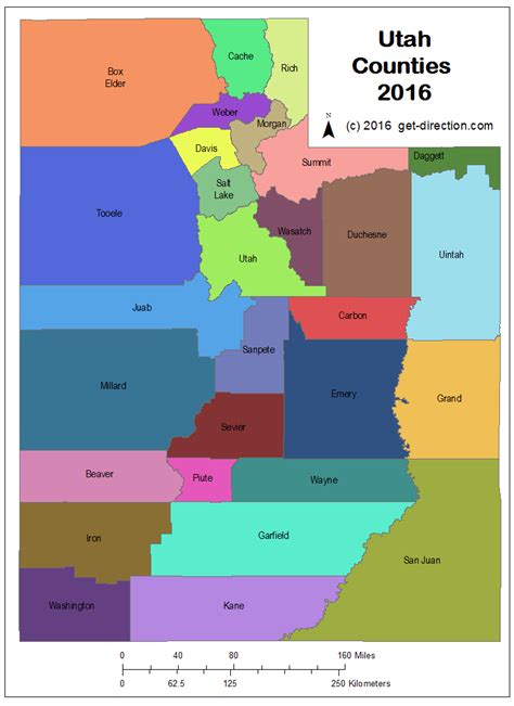 Map Of Utah Counties