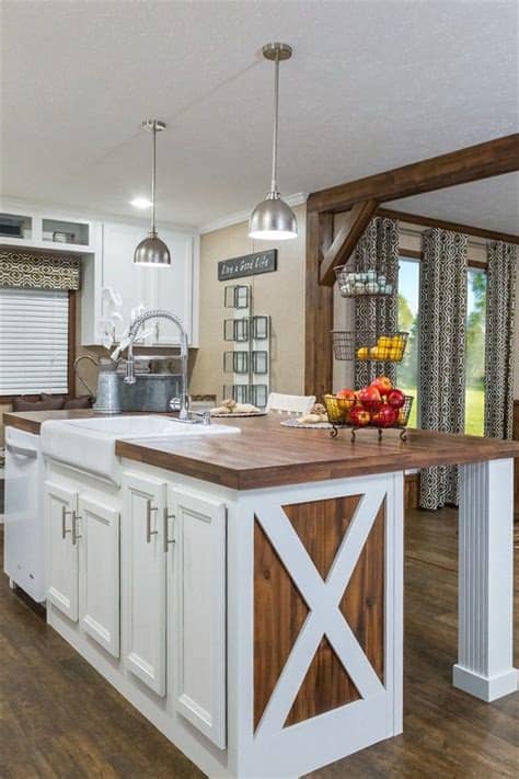 An easy way to flex your decorating muscles without spending a penny is to style your bookshelves. The Timber Ridge--Kitchen island | Remodeling mobile homes ...