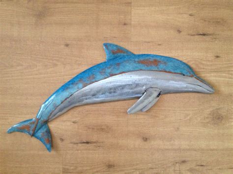 Dolphin 30in Metal Wall Sculpture Shipping Free In The Us
