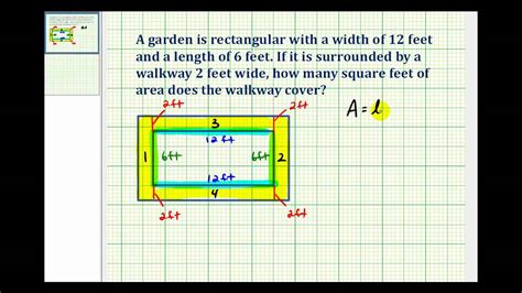 Ex Determine The Area Of A Walkway Around A Rectangle Youtube