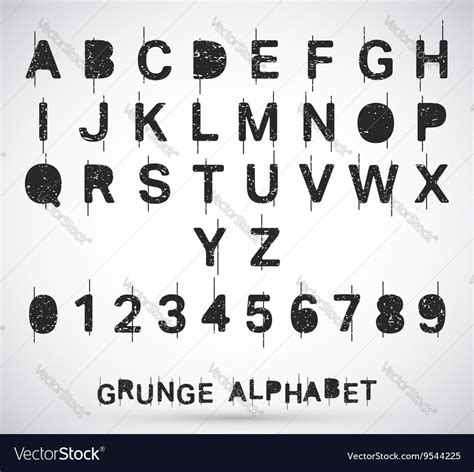 Alphabet Grunge Font Royalty Free Vector Image