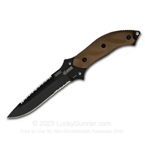 Blackhawk Nightedge Double Serrated Fixed Blade Knife With Coyote Tan