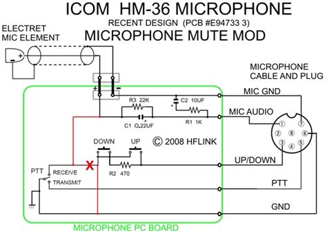 Hflink Icom Hm 36 Microphone Mute Mod For Hf Automatic Link