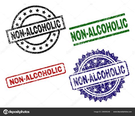 Scratched Textured Non Alcoholic Stamp Seals — Stock Vector © Newdesignillustrations 206090248