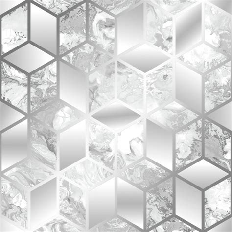Liquid Marble Cube Wallpaper Silver Wallpaper From I