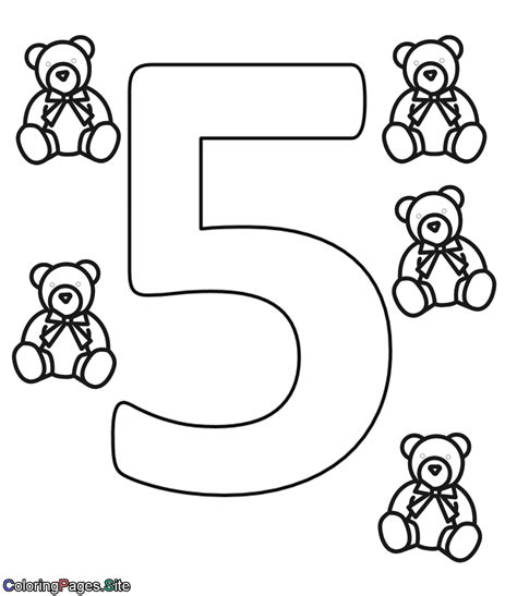Practice writing the word five coloring page. The number five online coloring page