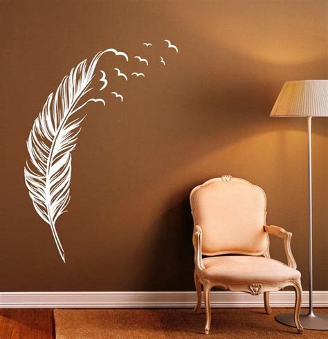 Feather Wall Decal Vinyl Stickers Bird Plumage Patterns Home Interior Design Art Murals Bedroom