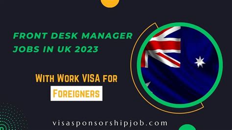 Front Desk Manager Jobs in UK 2023 with Visa Sponsorship
