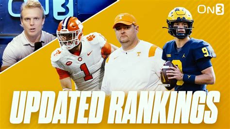 New College Football Playoff Rankings Cfb Rankings Tennessee