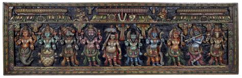 Dashavatara Ten Incarnations Of Lord Vishnu Exotic India Art