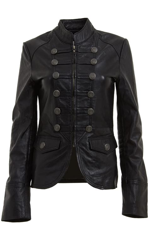 Individual british fashion, vintage and reworked for men and women. Women's Military Style Embellished Leather Jacket on Luulla