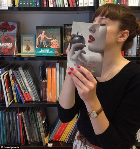 Readers Hide Behind Their Book Covers To Become Bizarre Optical