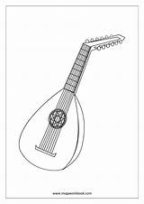 Coloring Instruments Musical Sheets Mandolin Choose Board Sheet sketch template