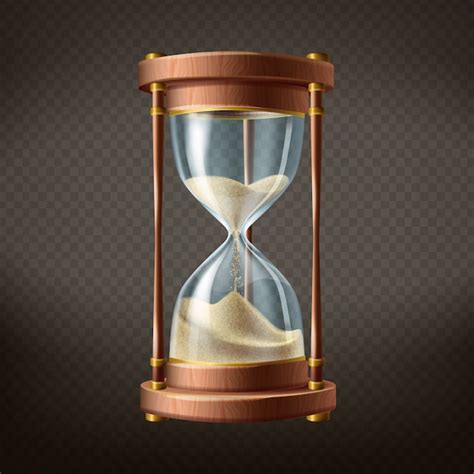 Free Vector 3d Realistic Hourglass With Running Sand Inside Isolated