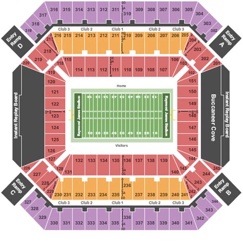 Raymond James Stadium Seating Chart Rows Seat Numbers And Club Seats