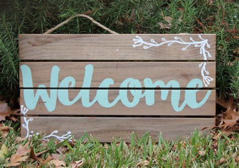 Hand Painted Welcome Sign Wall Decor Door Decor Home Decor Wall Signs