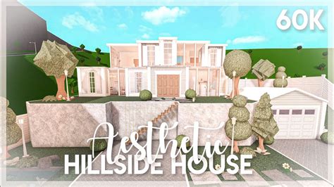 Aesthetic Hillside House Bloxburg Build 60k Youtube