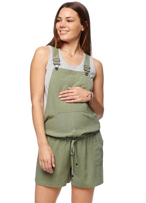 Small Sacrifice Maternity Overalls In Khaki By Bae The Label