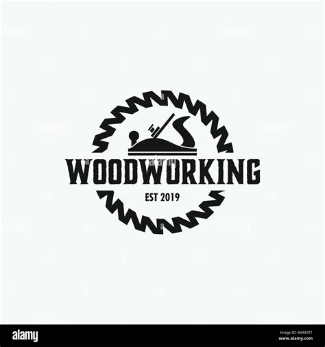 Woodworking Logo Design Template Vector Isolated Illustration Stock