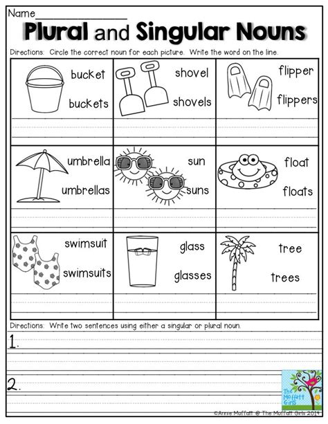 Plural Nouns Worksheet For 1st Grade
